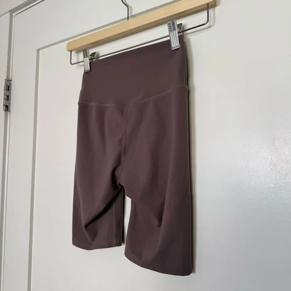 Joah Brown Biker Shorts Womens Sz XS / S Brown High Waist Gym Yoga Stretch